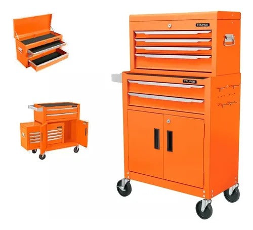 GABINETE Y CAJA DE HERRAMIENTAS 2 EN 1 TRUPER 102938 – COLOR NARANJA