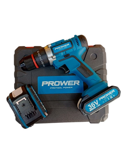 TALADRO PERCUTOR PROWER 36V PANTALLA LCD azul