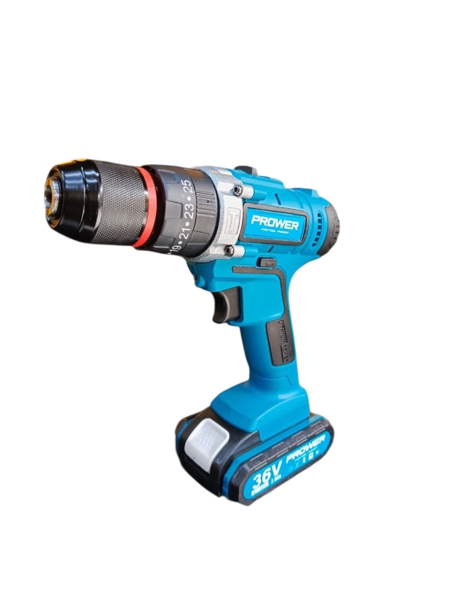 TALADRO PERCUTOR PROWER 36V PANTALLA LCD azul