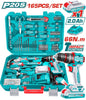TALADRO INALÁMBRICO 20V + KIT 165 PIEZAS TOTAL