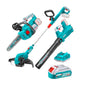 COMBO INALÁMBRICO 20V MOTOSIERRA 12” + GUADAÑADORA + SOPLADORA + 2 BATERÍAS 4.0Ah – INDUSTRIAL SUPER TOTAL